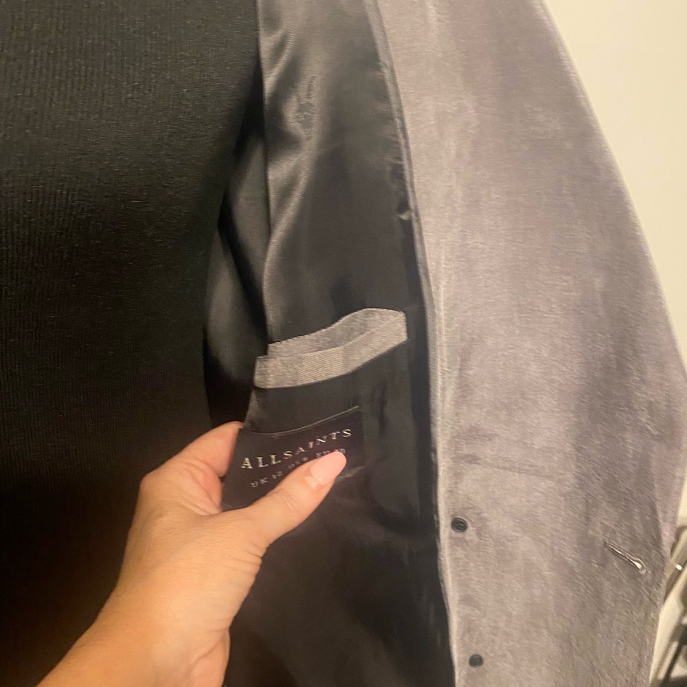 NWOT ALLSAINTS GREY 
Elle Double-Breasted Blazer BOXY FIT - Picture 15 of 16